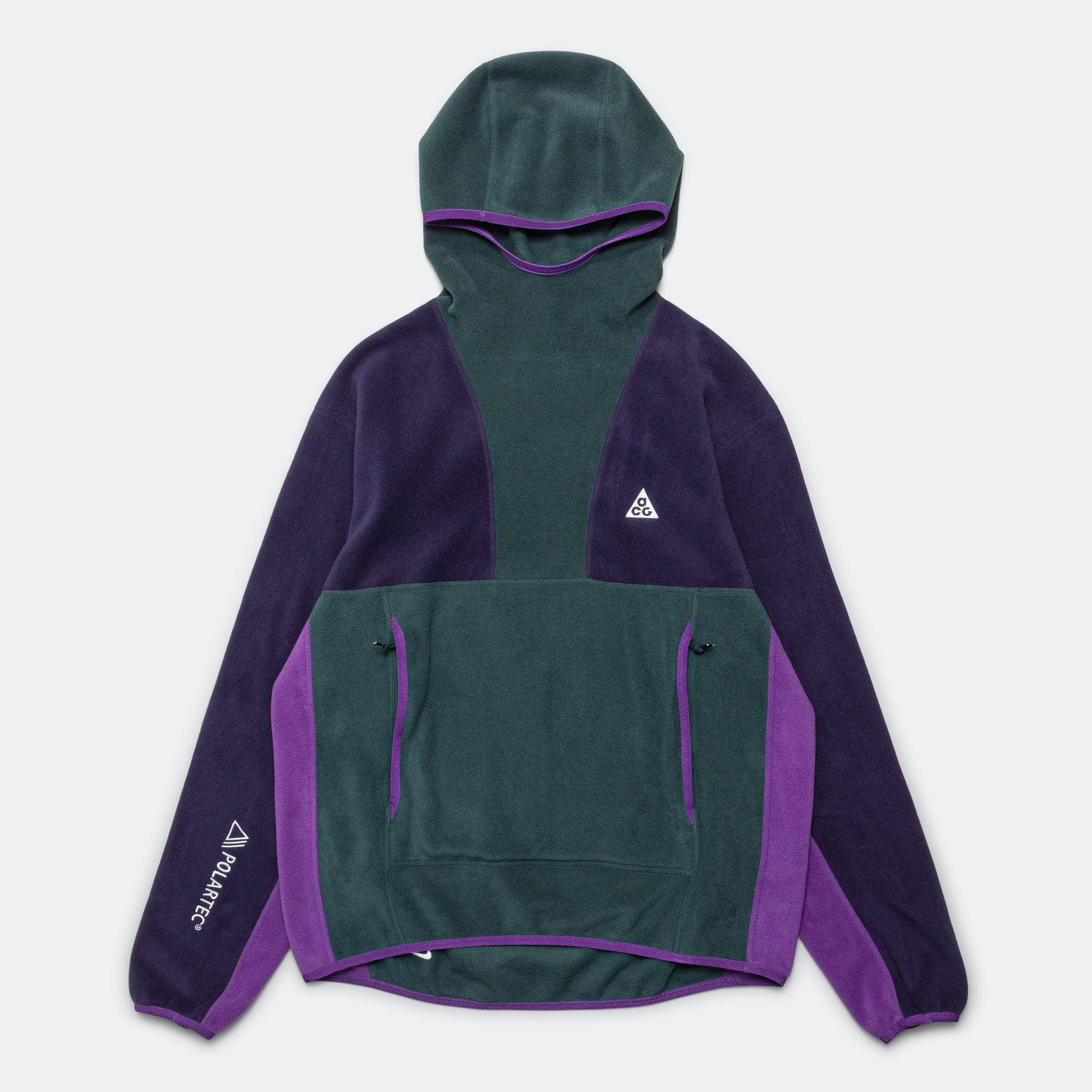 Polartec® 'Wolf Tree' Pullover - Deep Jungle/Purple Ink-Summit White
