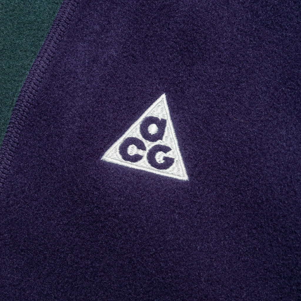 Polartec® 'Wolf Tree' Pullover - Deep Jungle/Purple Ink-Summit White