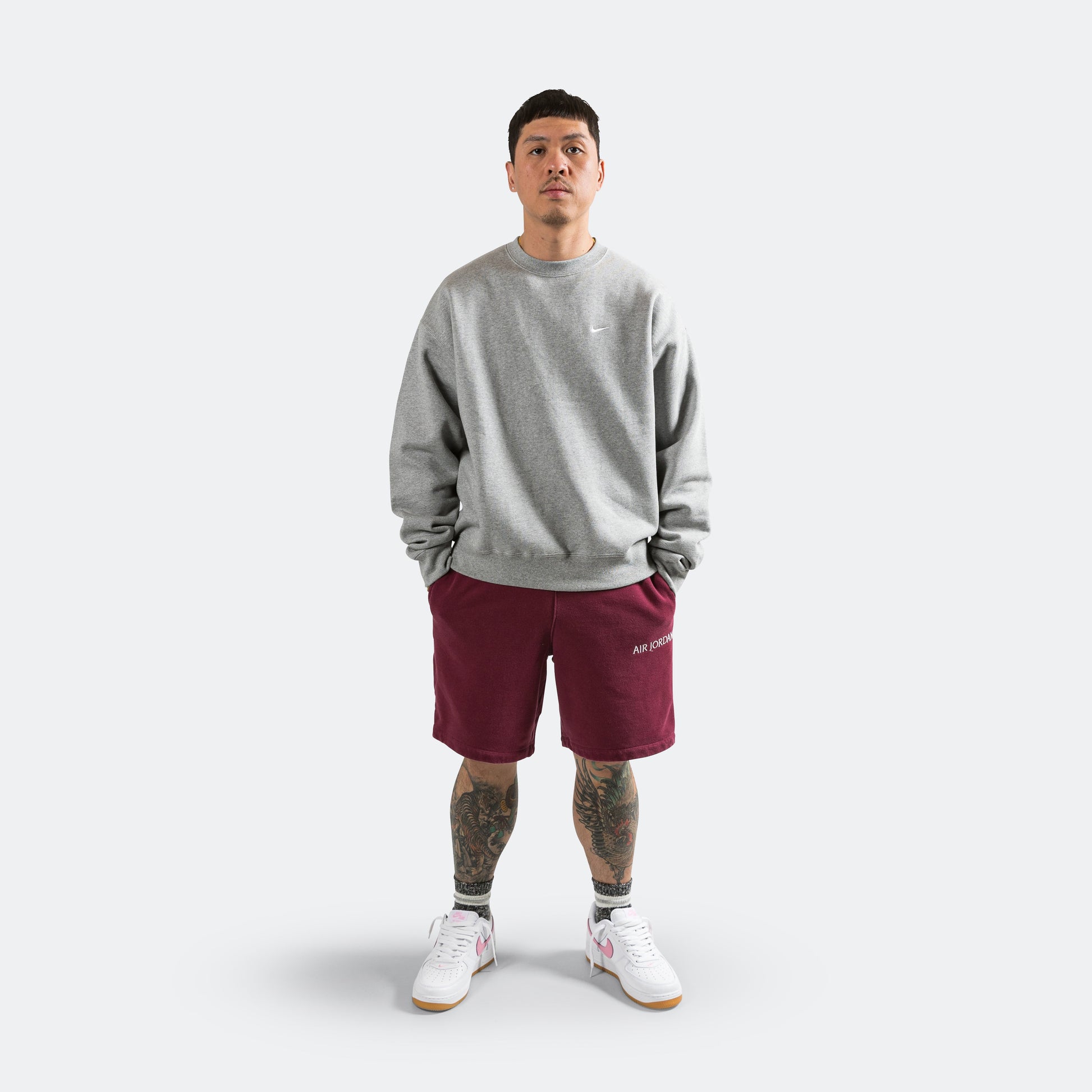Wordmark Fleece Short - Cherrywood Red/Sail