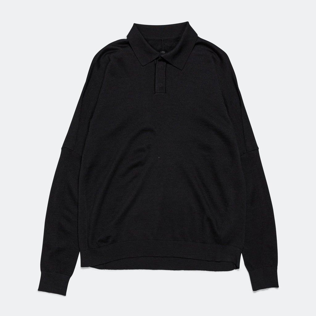 ESC Knit LS Polo - Black
