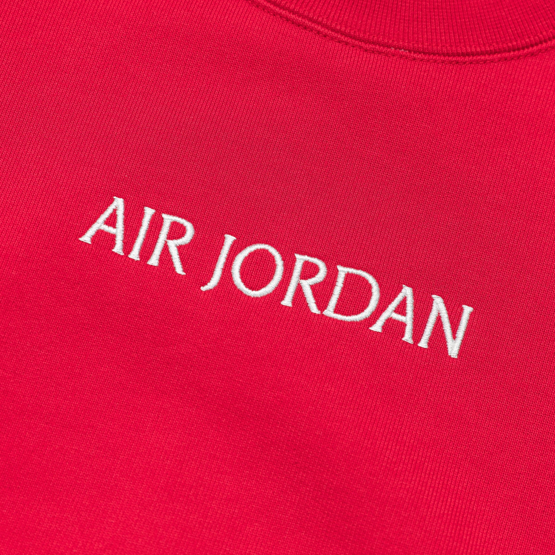 Womens Air Jordan SP Fleece Crewneck - Fire Red/Sail