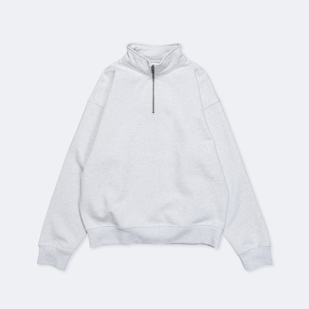 NikeLab Solo Swoosh Fleece ¼ Zip - Birch Heather/White