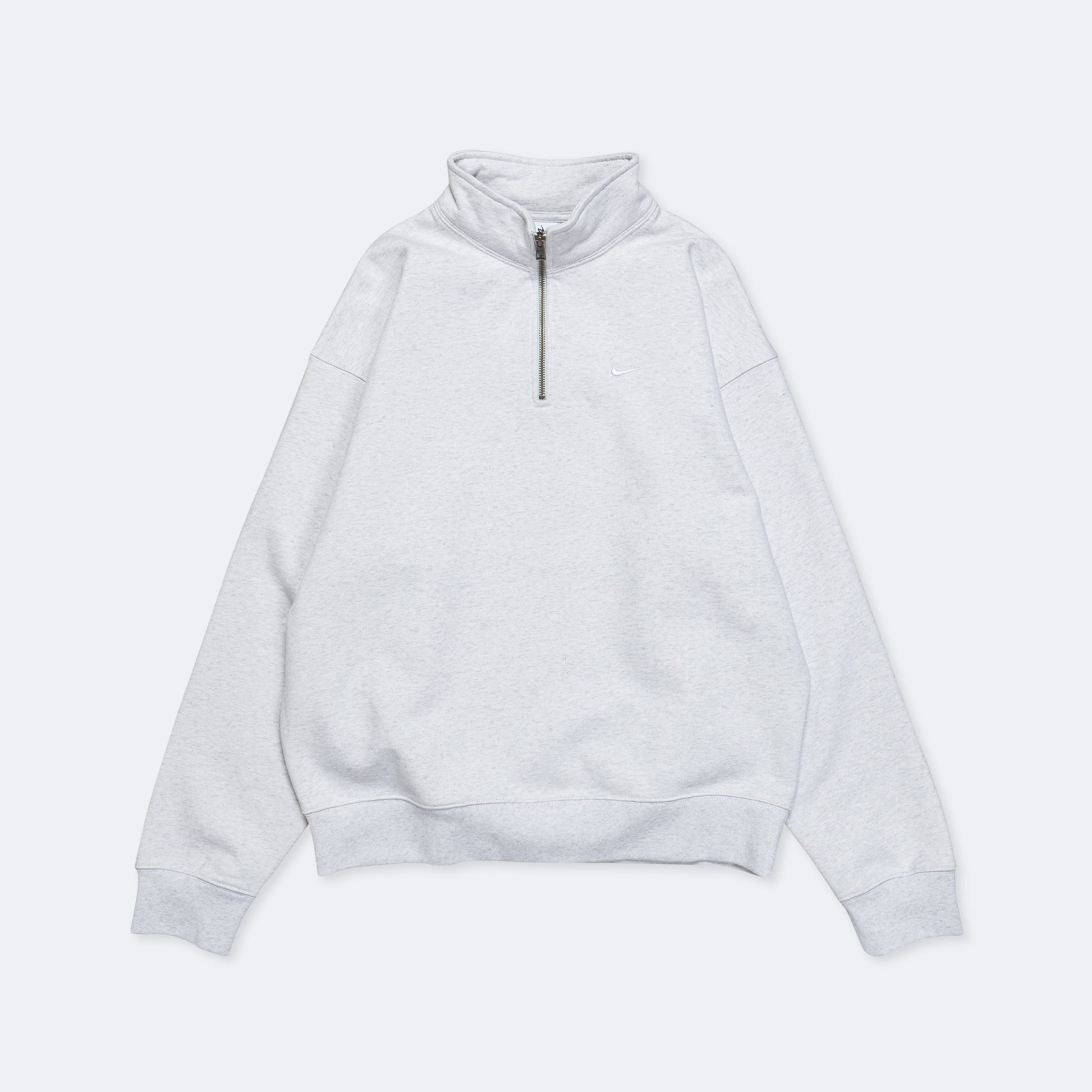 NikeLab Solo Swoosh Fleece ¼ Zip - Birch Heather/White