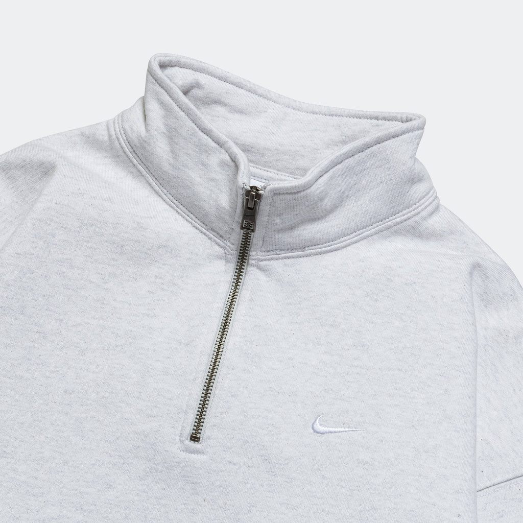 NikeLab Solo Swoosh Fleece ¼ Zip - Birch Heather/White