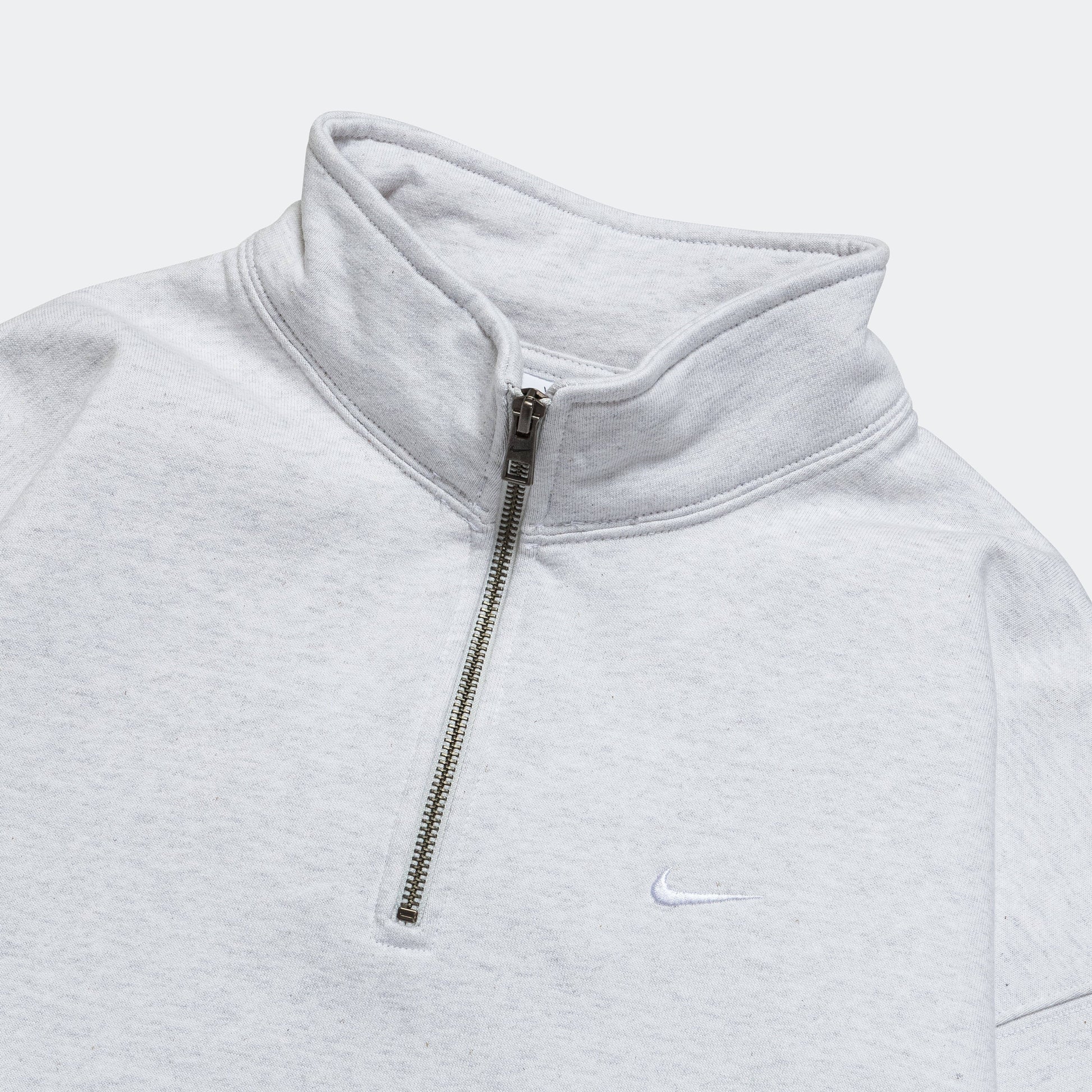 NikeLab Solo Swoosh Fleece ¼ Zip - Birch Heather/White