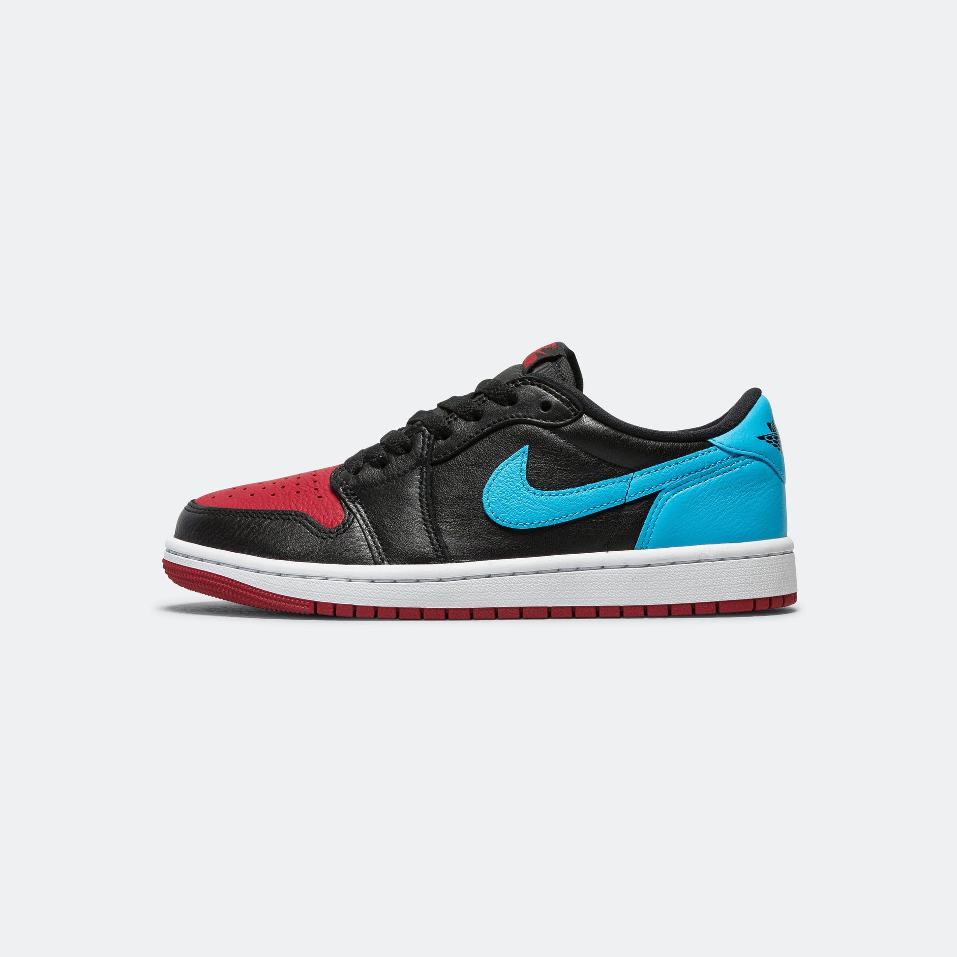 Womens Air Jordan 1 Low OG - Black/Dk Powder Blue-Gym Red