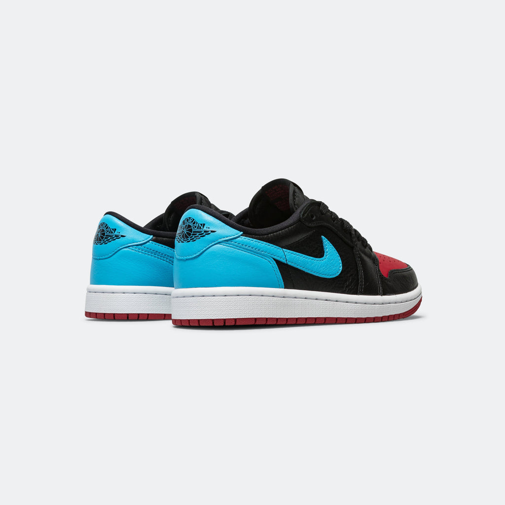 Womens Air Jordan 1 Low OG - Black/Dk Powder Blue-Gym Red