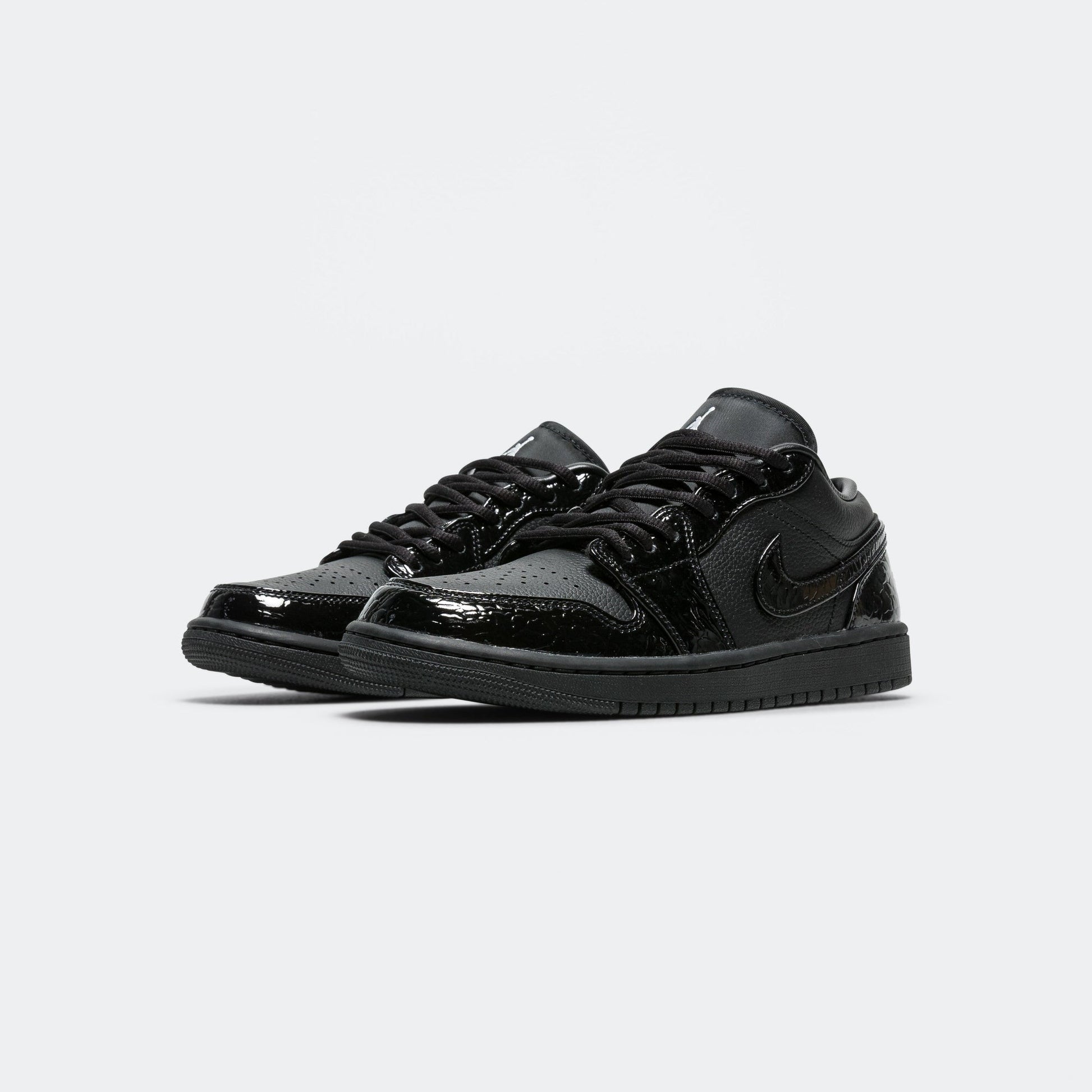 Womens Air Jordan 1 Low SE - Black/White-Metallic Silver