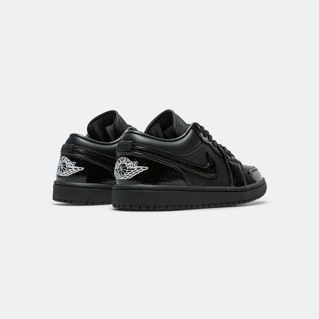 Womens Air Jordan 1 Low SE - Black/White-Metallic Silver