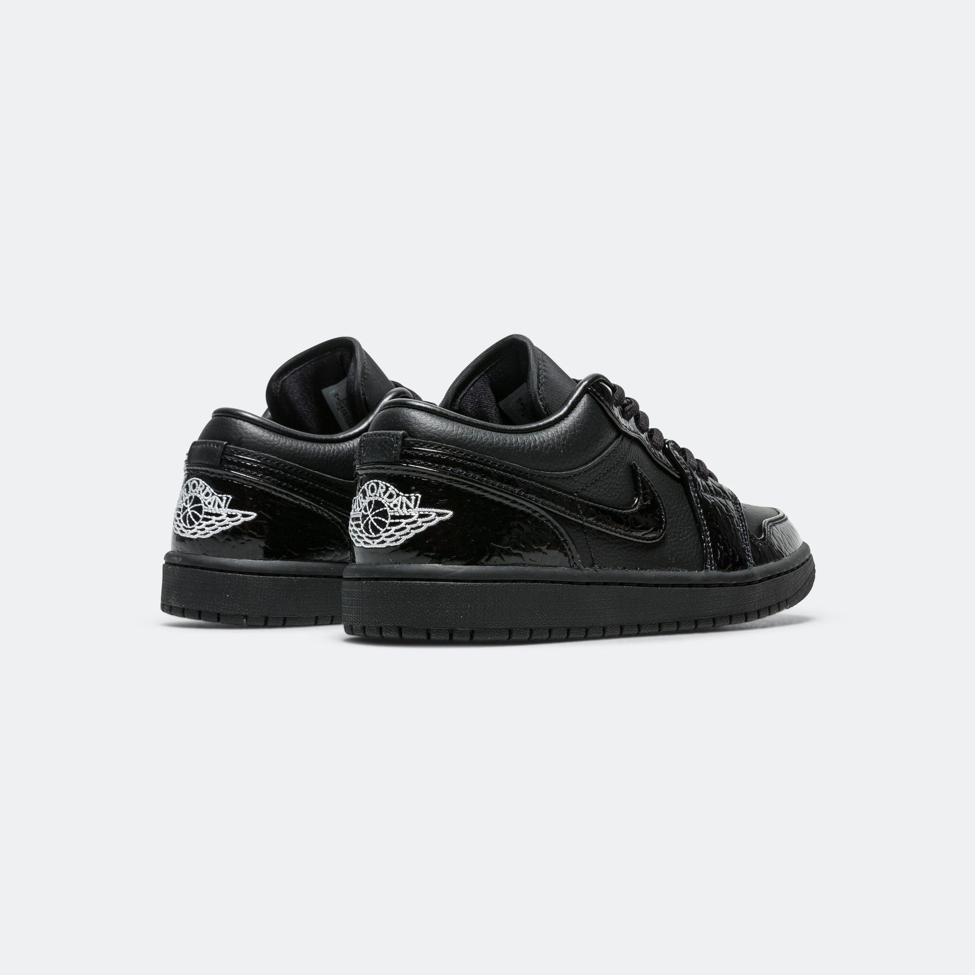 Womens Air Jordan 1 Low SE - Black/White-Metallic Silver