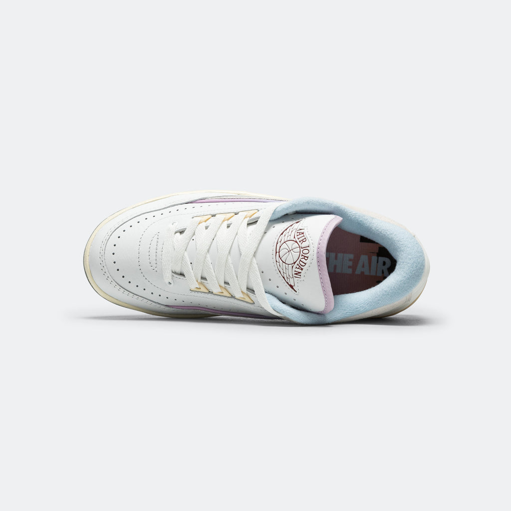 Womens Air Jordan 2 Retro Low - Summit White/Varsity Red-Ice Blue