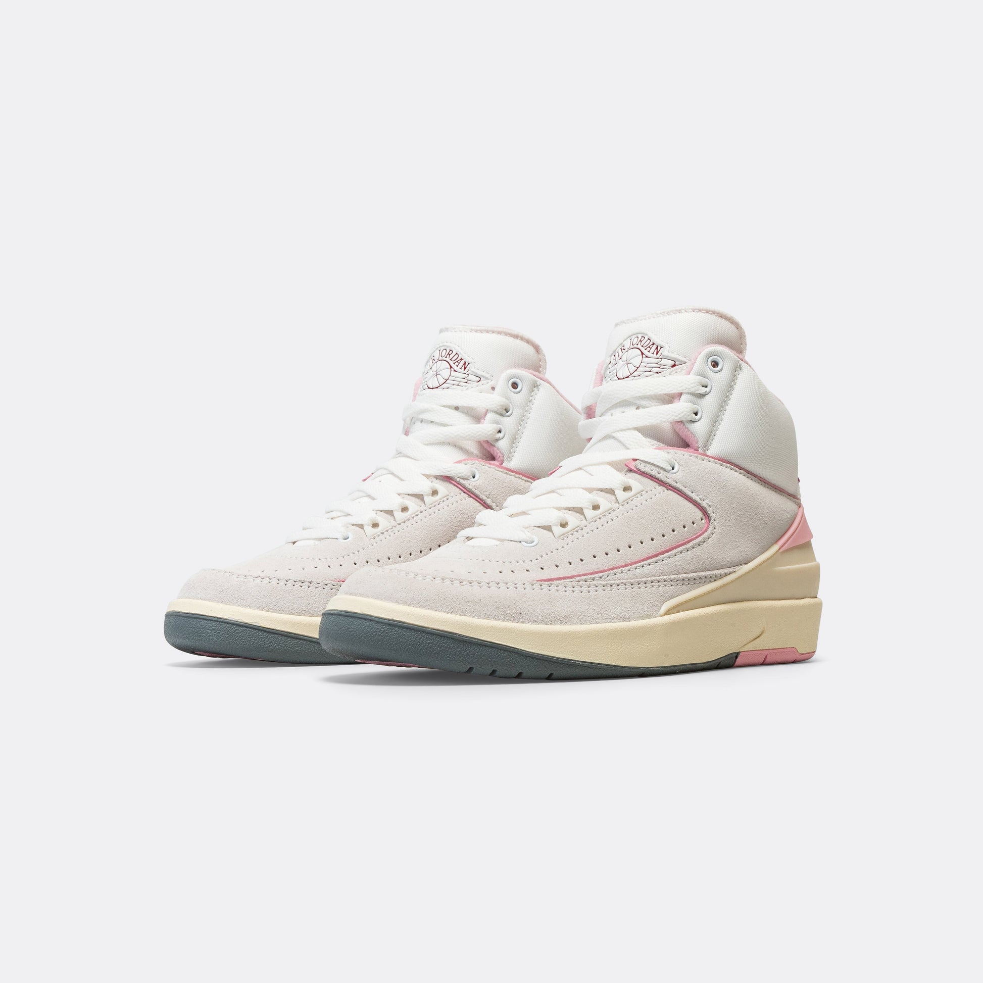 Womens Air Jordan 2 Retro - Summit White/Gym Red-Med Soft Pink