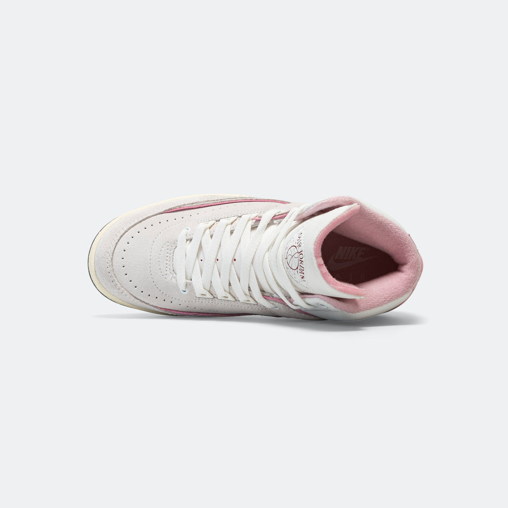Womens Air Jordan 2 Retro - Summit White/Gym Red-Med Soft Pink