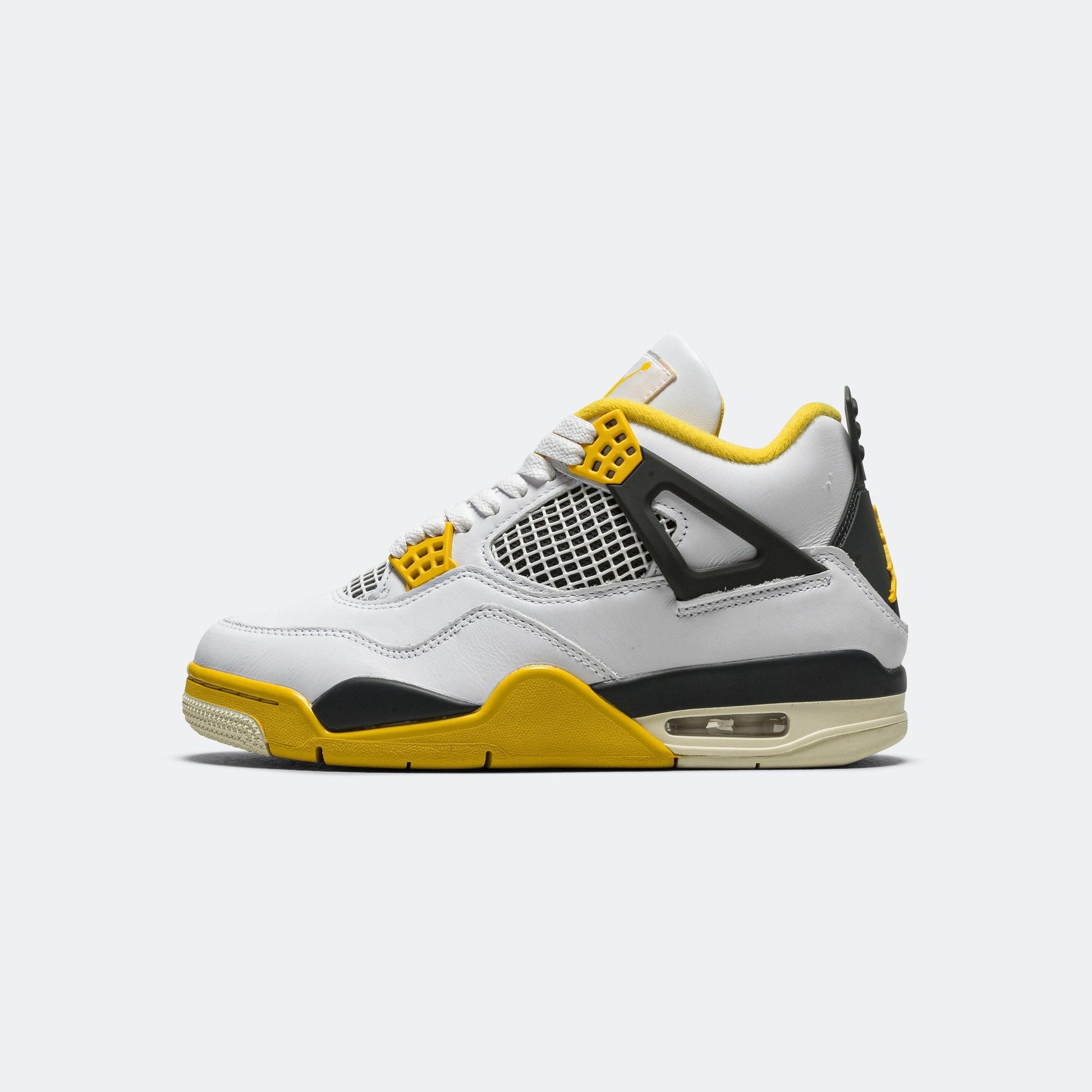 Womens Air Jordan 4 Retro - White/Coconut Milk-Vivid Sulfur