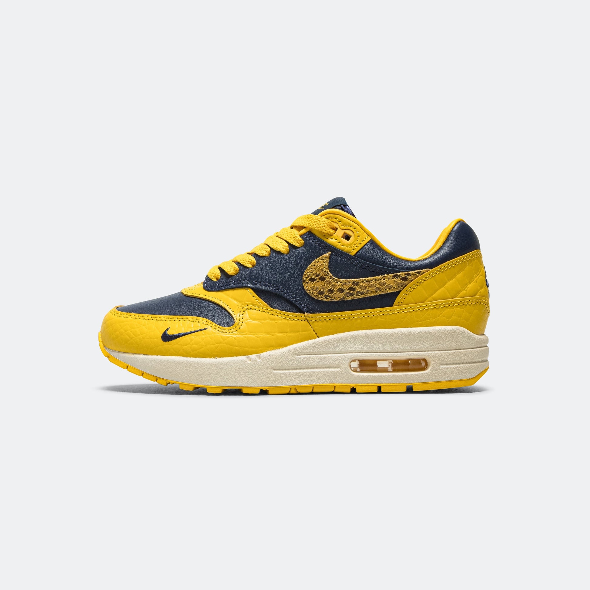 Womens Air Max 1 PRM - Midnight Navy/Varsity Maize-Natural