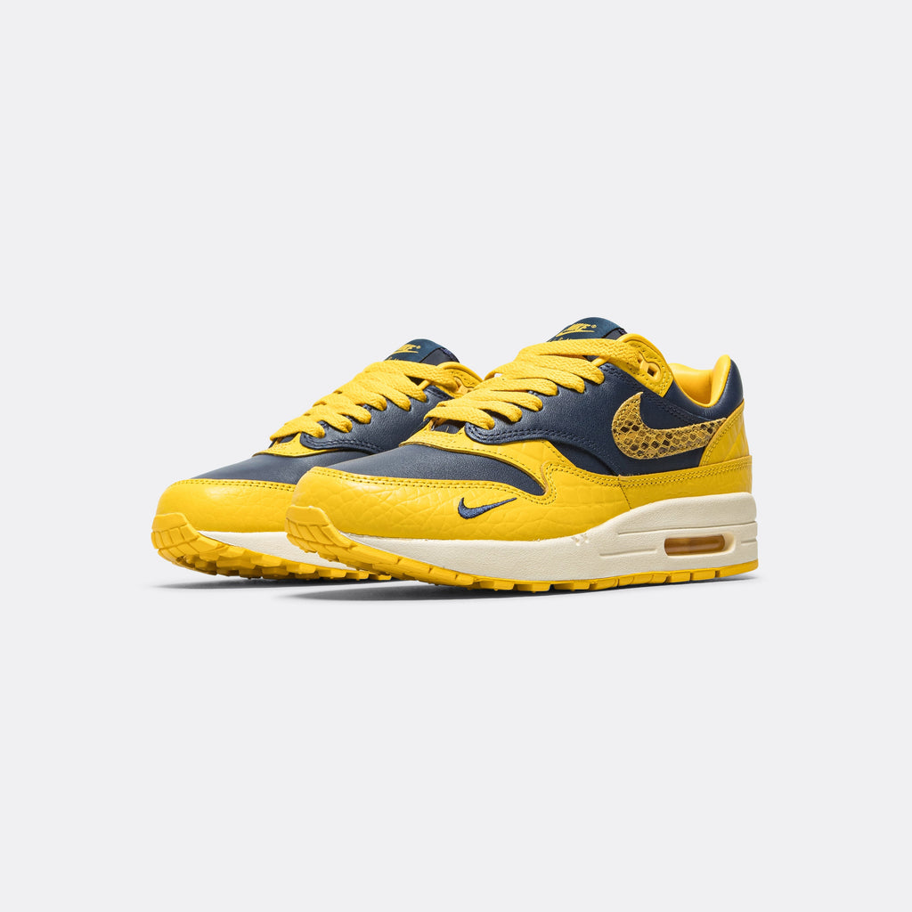 Womens Air Max 1 PRM - Midnight Navy/Varsity Maize-Natural