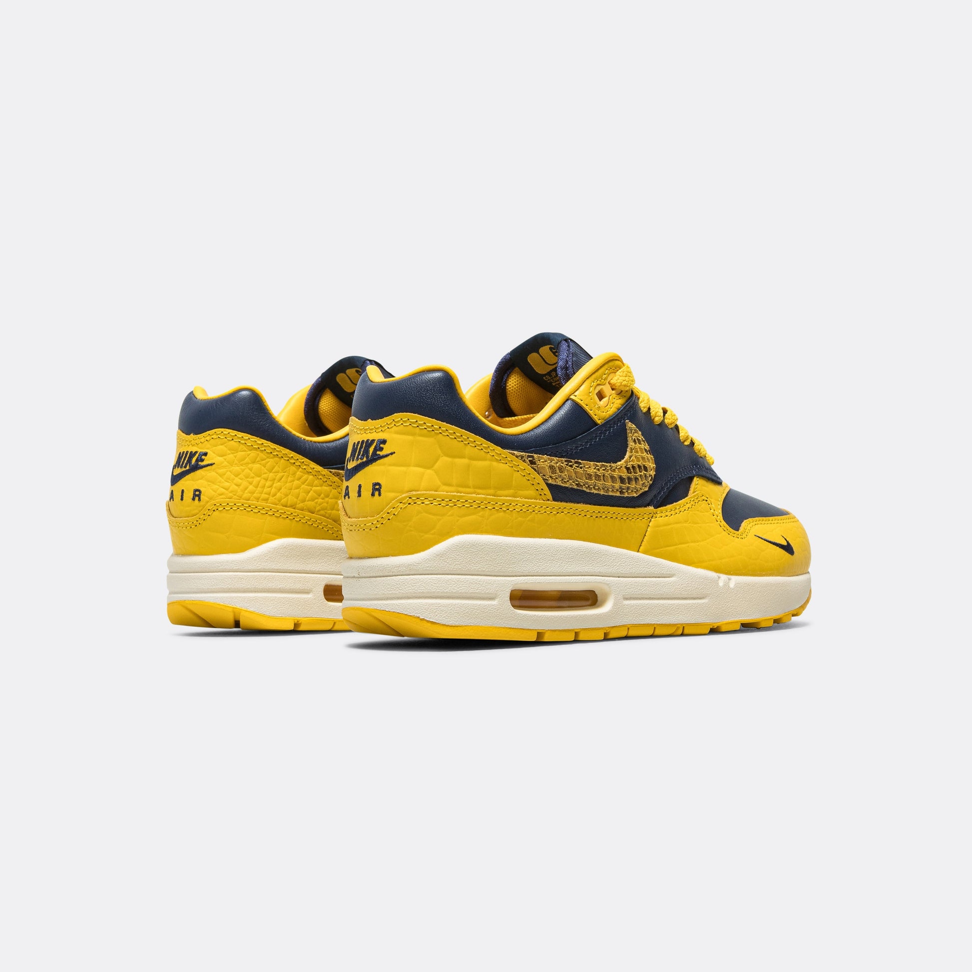 Womens Air Max 1 PRM - Midnight Navy/Varsity Maize-Natural