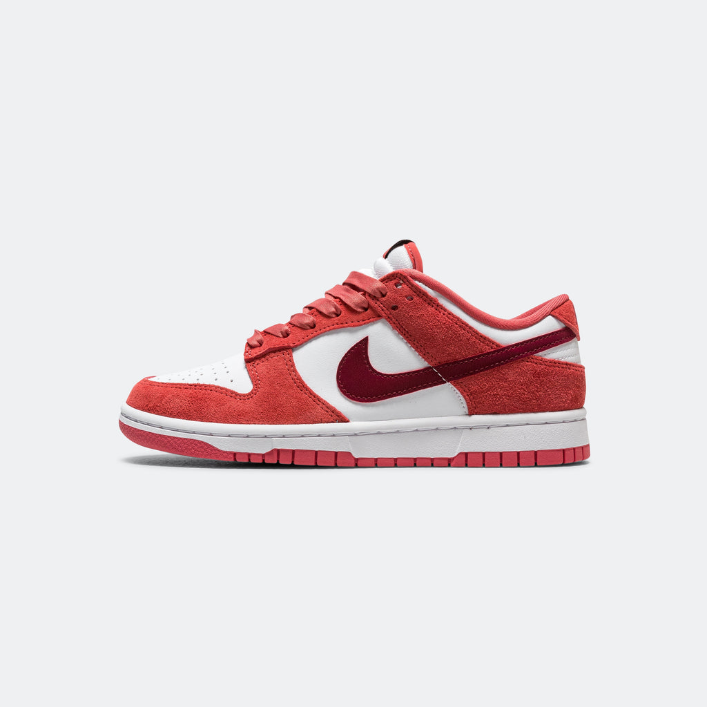 Womens Dunk Low - White/Team Red-Adobe-Dragon Red