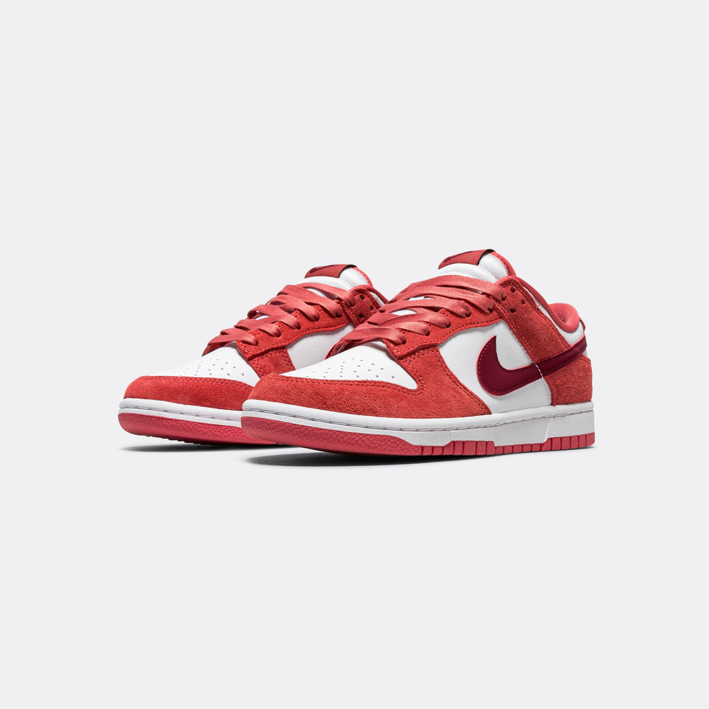 Womens Dunk Low - White/Team Red-Adobe-Dragon Red