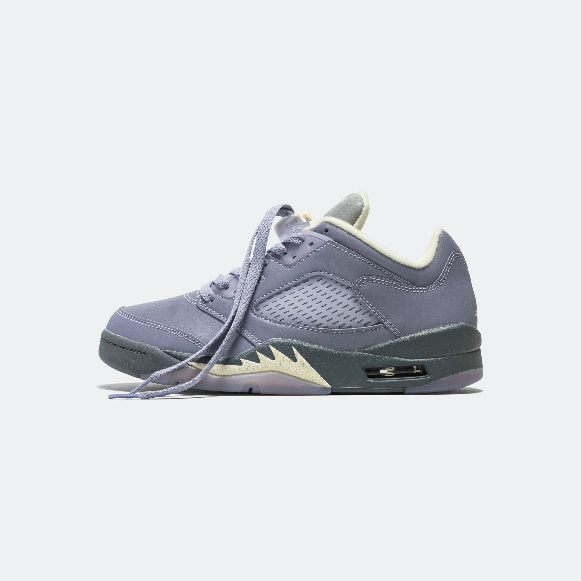 Womens Air Jordan 5 Retro Low - Indigo Haze/Fire Red-Metallic Silver