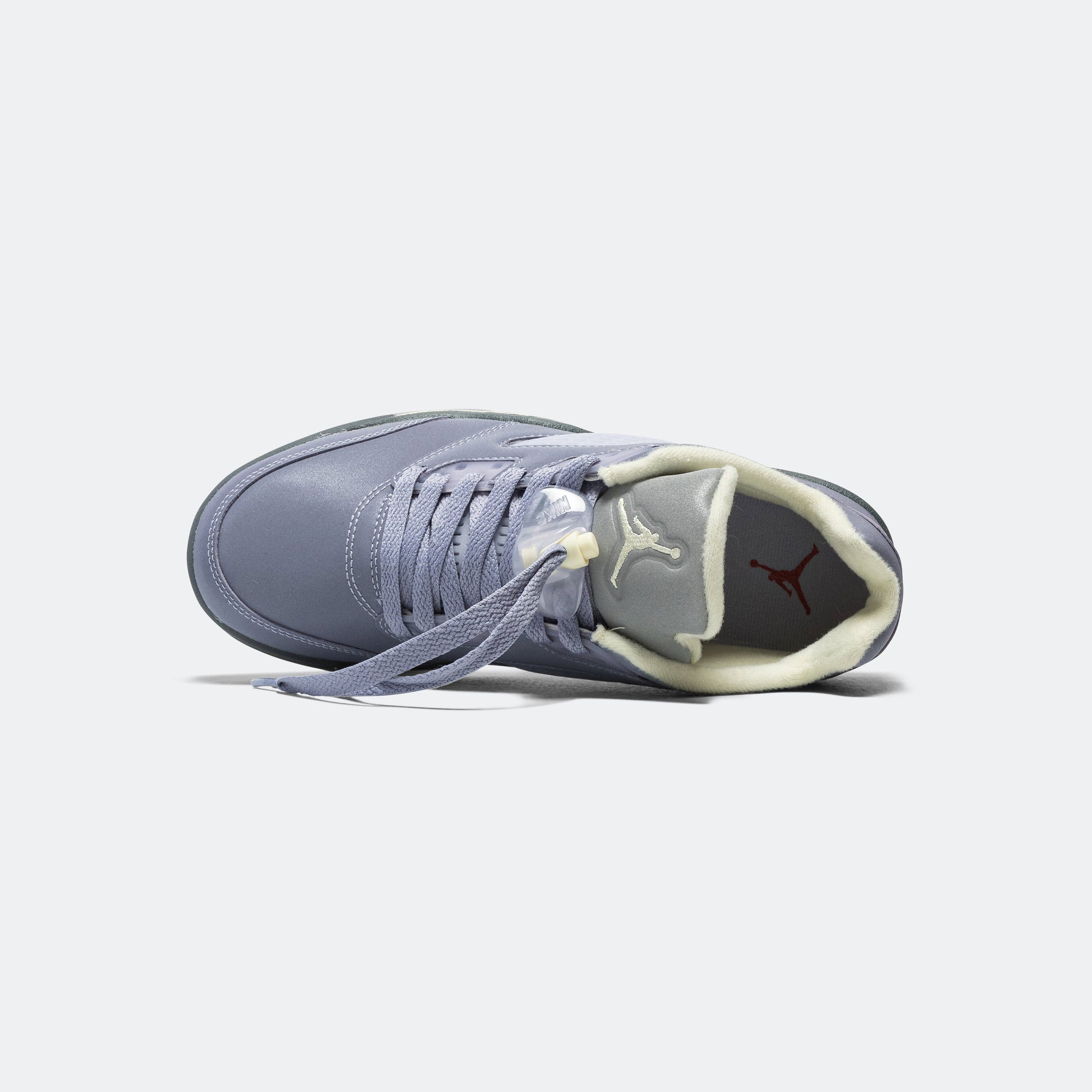 Womens Air Jordan 5 Retro Low - Indigo Haze/Fire Red-Metallic Silver