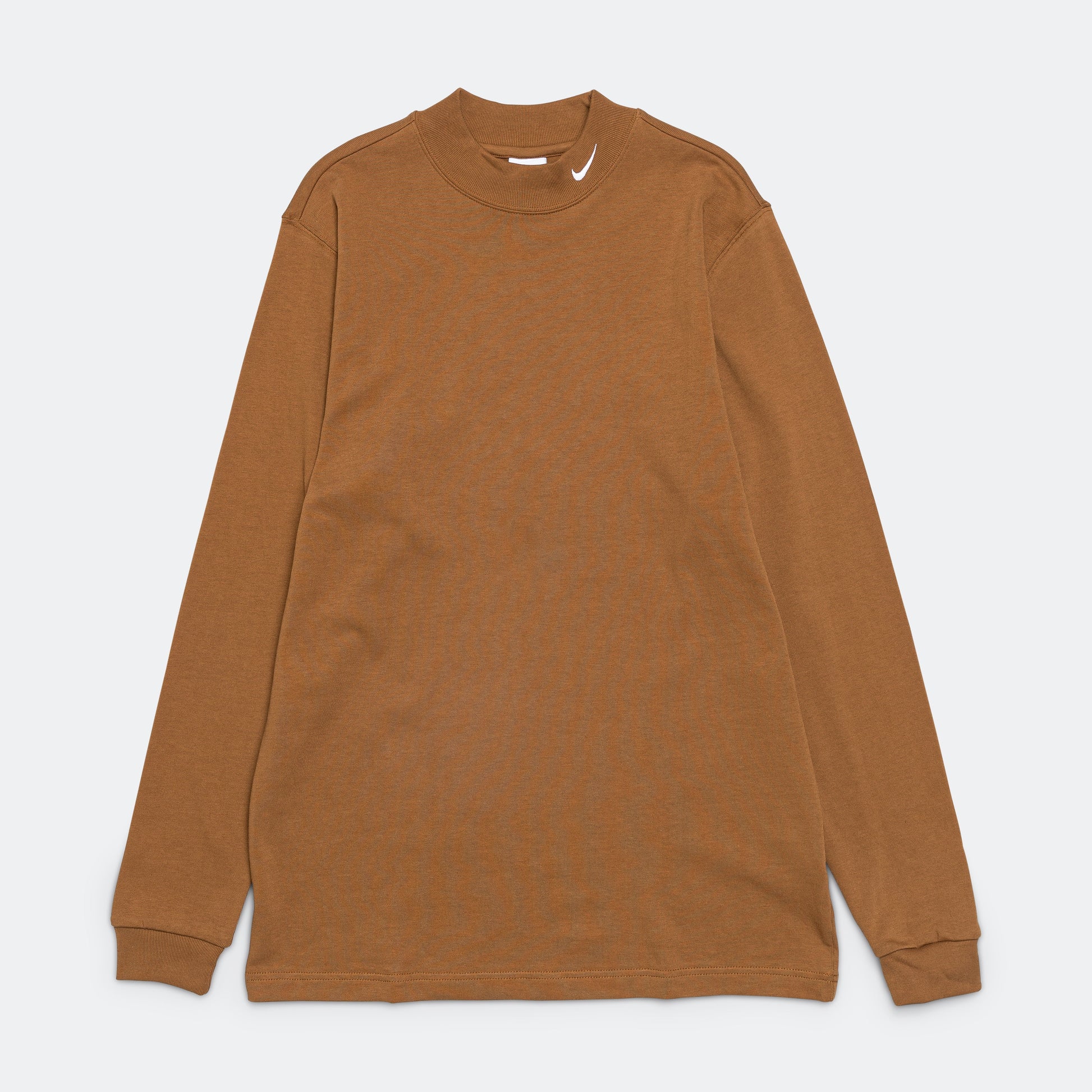 Nike Life Mock Neck LS Shirt - Ale Brown/White