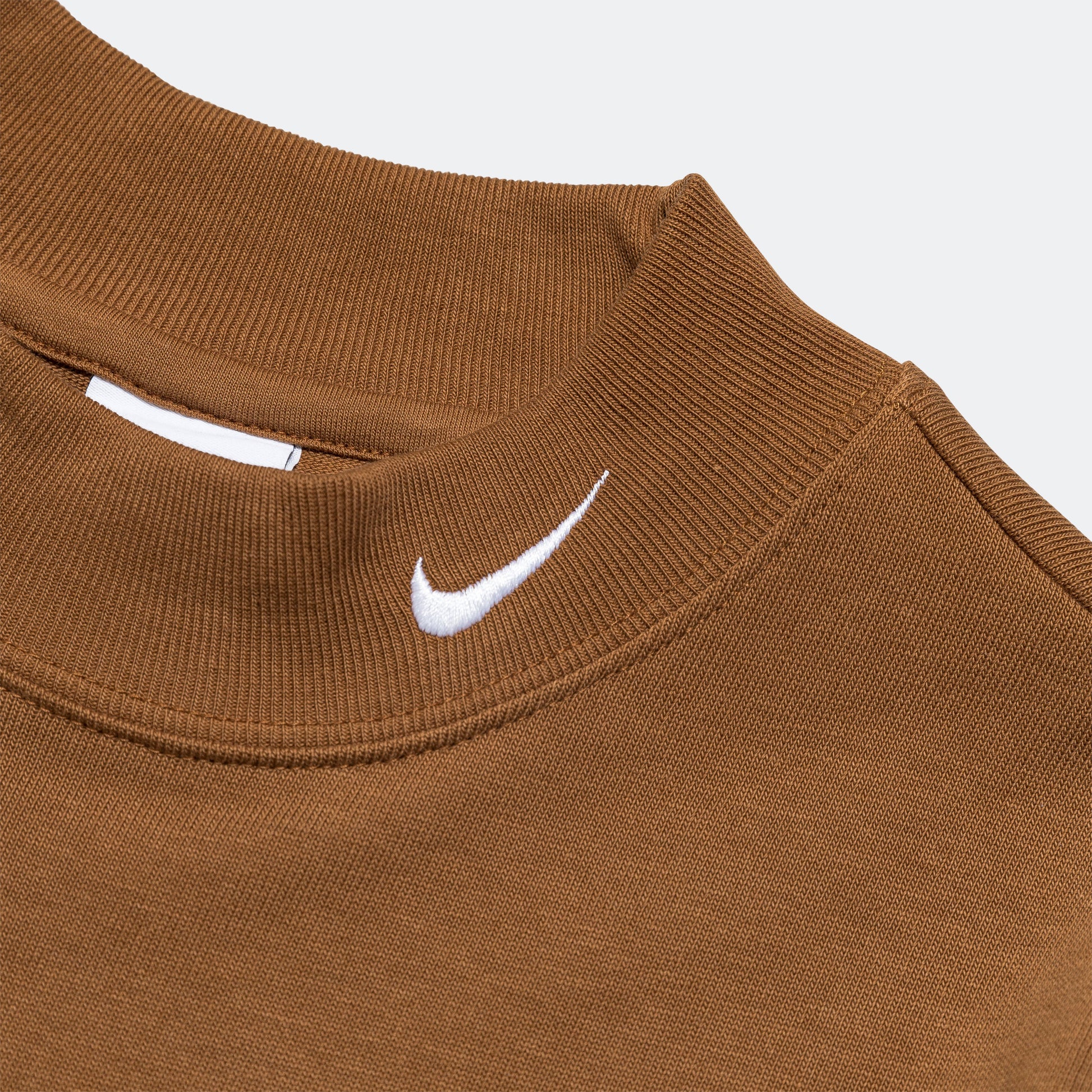 Nike Life Mock Neck LS Shirt - Ale Brown/White