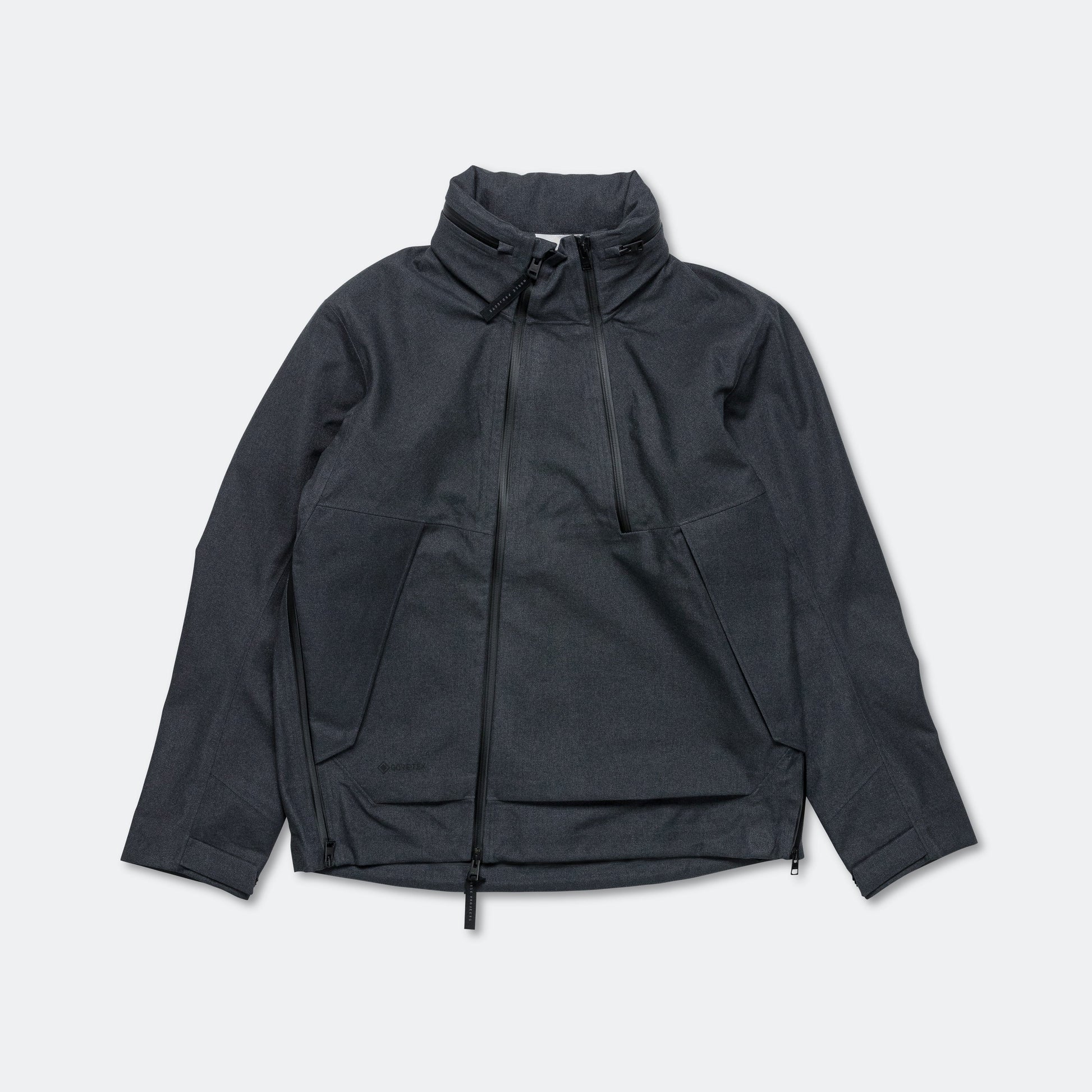 Textured Twill GORE-TEX® 3L Stand Collar Jacket - Charcoal Grey