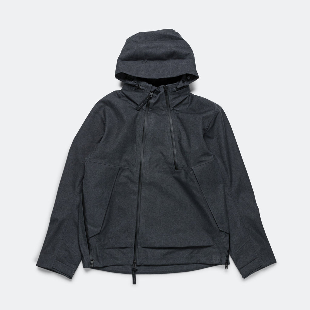 Textured Twill GORE-TEX® 3L Stand Collar Jacket - Charcoal Grey