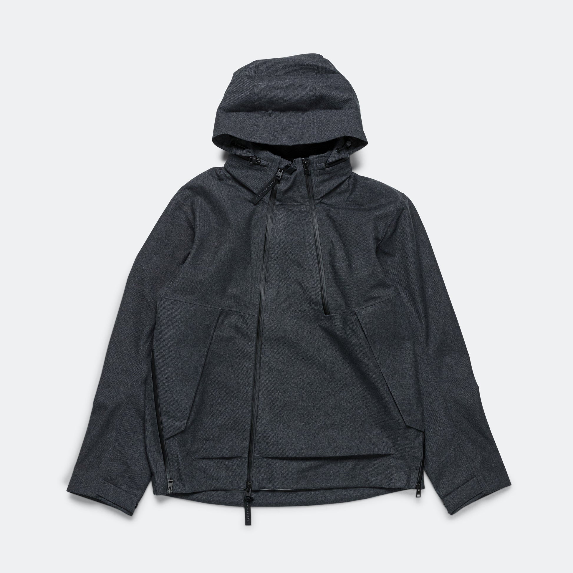 Textured Twill GORE-TEX® 3L Stand Collar Jacket - Charcoal Grey