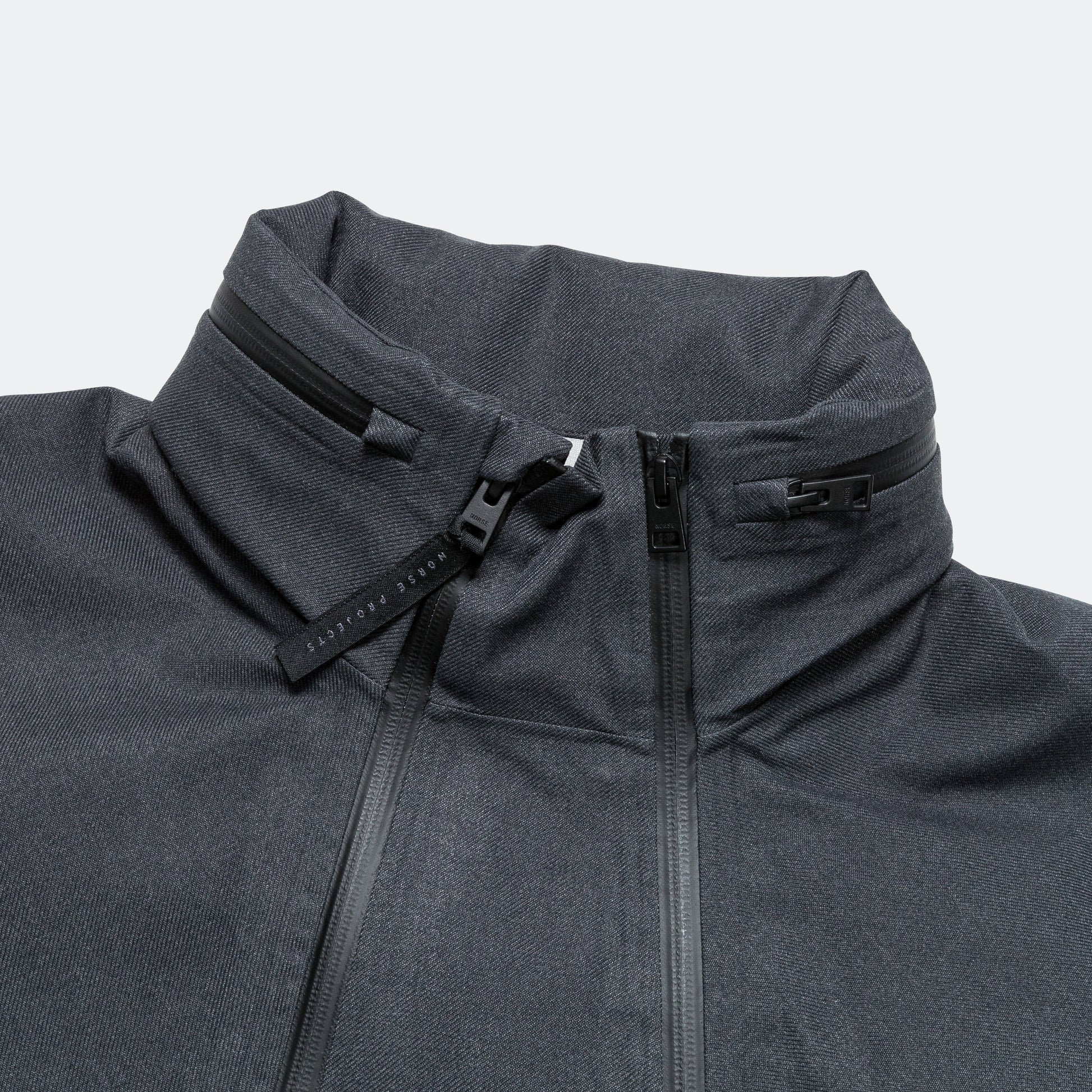 Textured Twill GORE-TEX® 3L Stand Collar Jacket - Charcoal Grey
