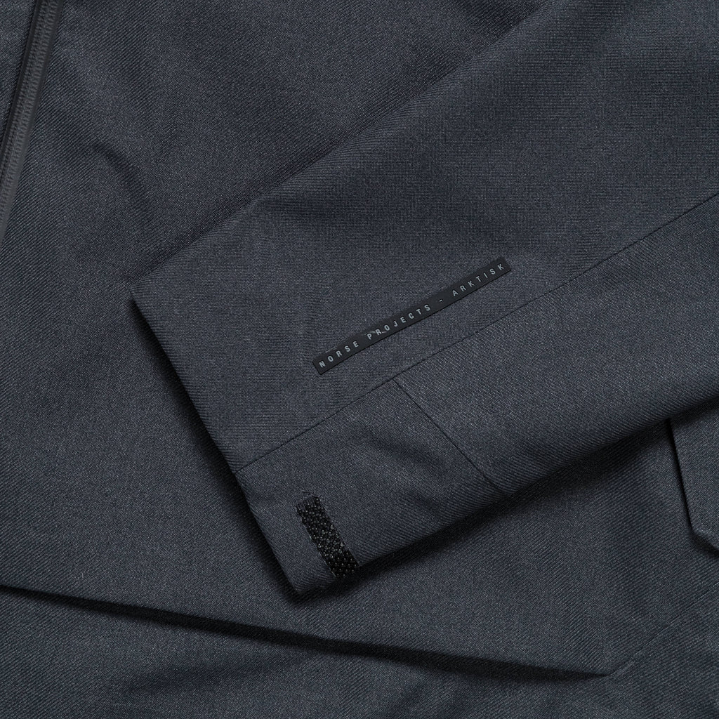 Textured Twill GORE-TEX® 3L Stand Collar Jacket - Charcoal Grey