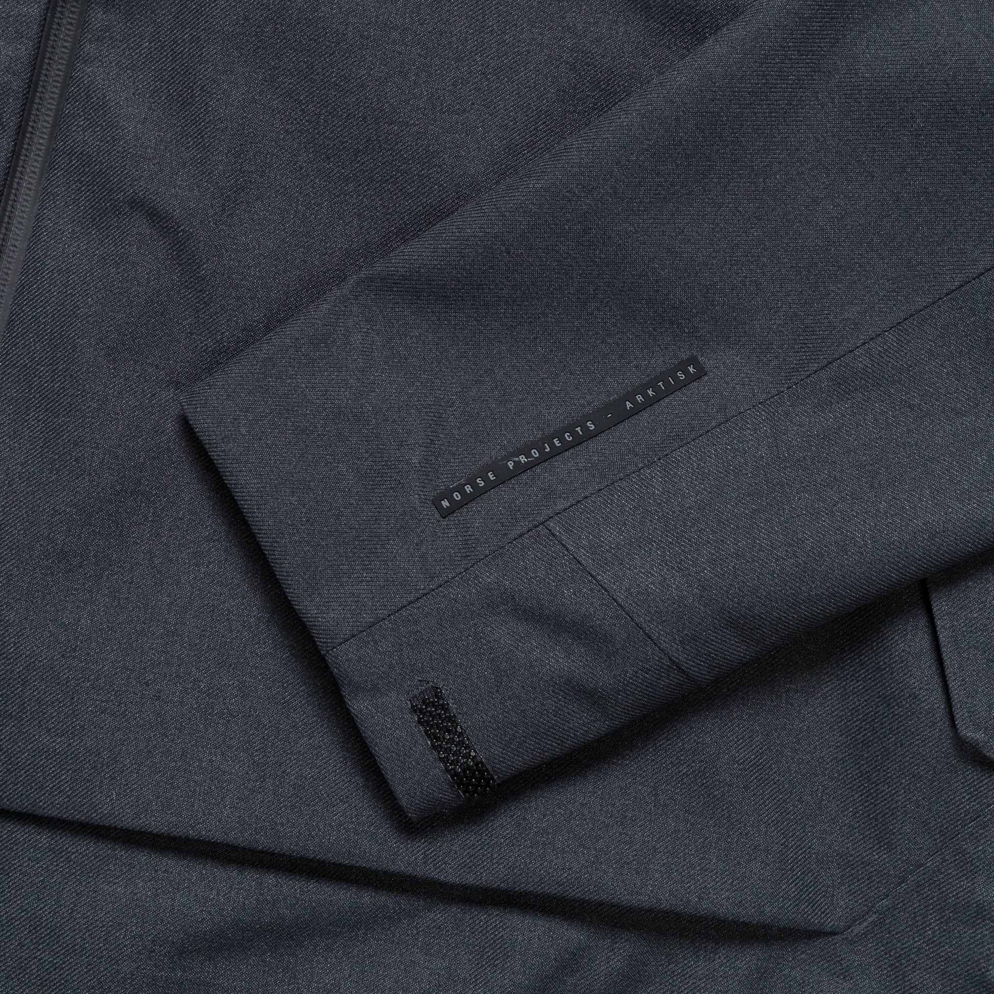 Textured Twill GORE-TEX® 3L Stand Collar Jacket - Charcoal Grey