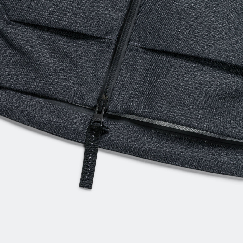 Textured Twill GORE-TEX® 3L Stand Collar Jacket - Charcoal Grey