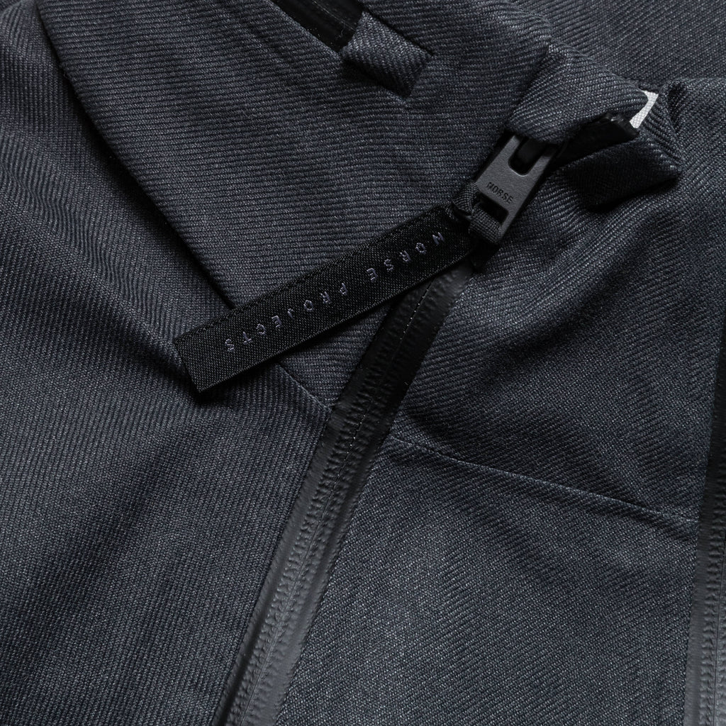 Textured Twill GORE-TEX® 3L Stand Collar Jacket - Charcoal Grey