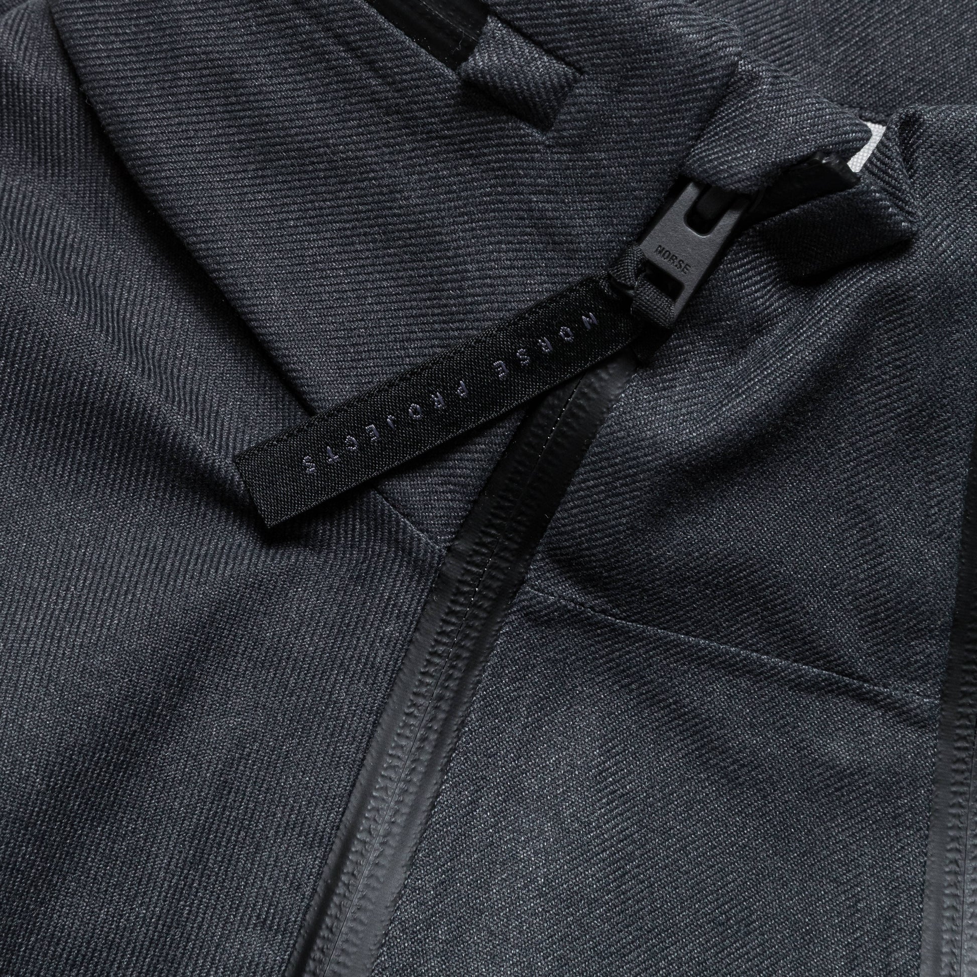 Textured Twill GORE-TEX® 3L Stand Collar Jacket - Charcoal Grey