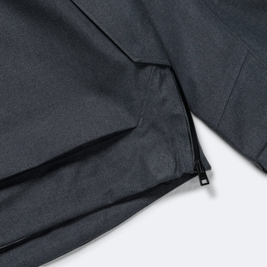 Textured Twill GORE-TEX® 3L Stand Collar Jacket - Charcoal Grey