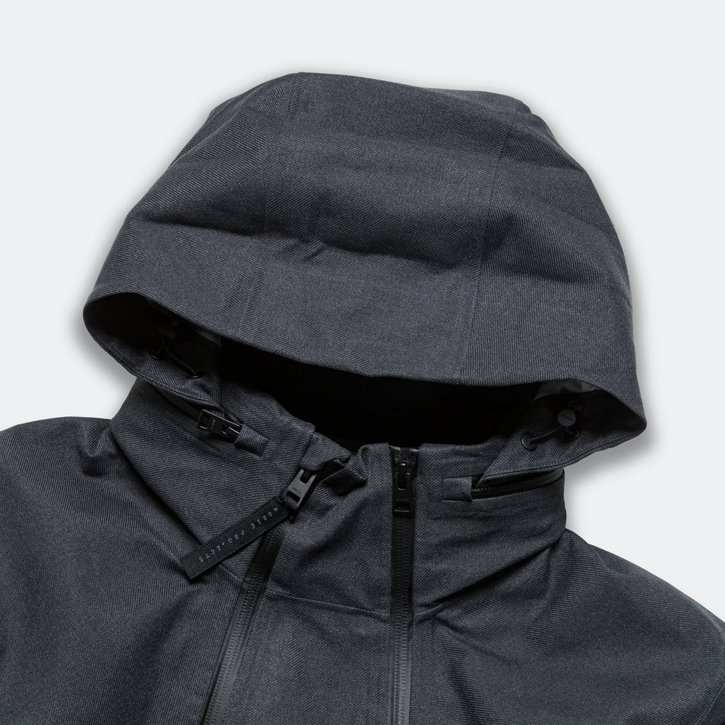 Textured Twill GORE-TEX® 3L Stand Collar Jacket - Charcoal Grey