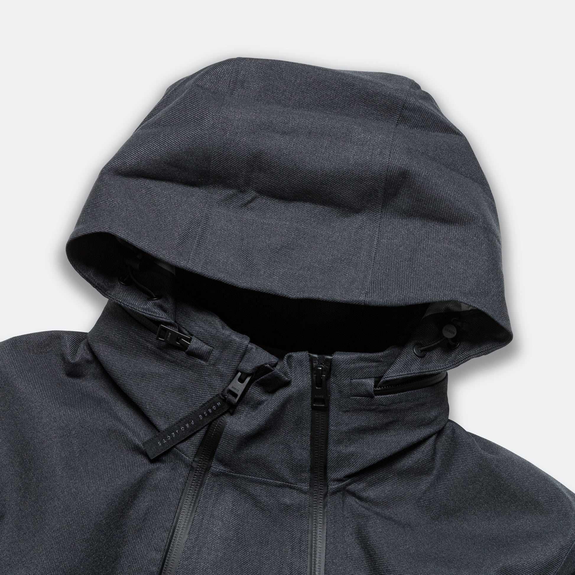 Textured Twill GORE-TEX® 3L Stand Collar Jacket - Charcoal Grey