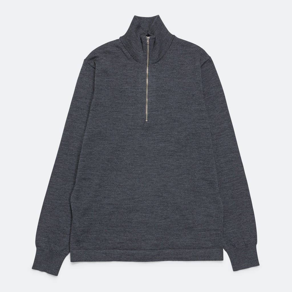 Tech Merino Half Zip - Charcoal Melange