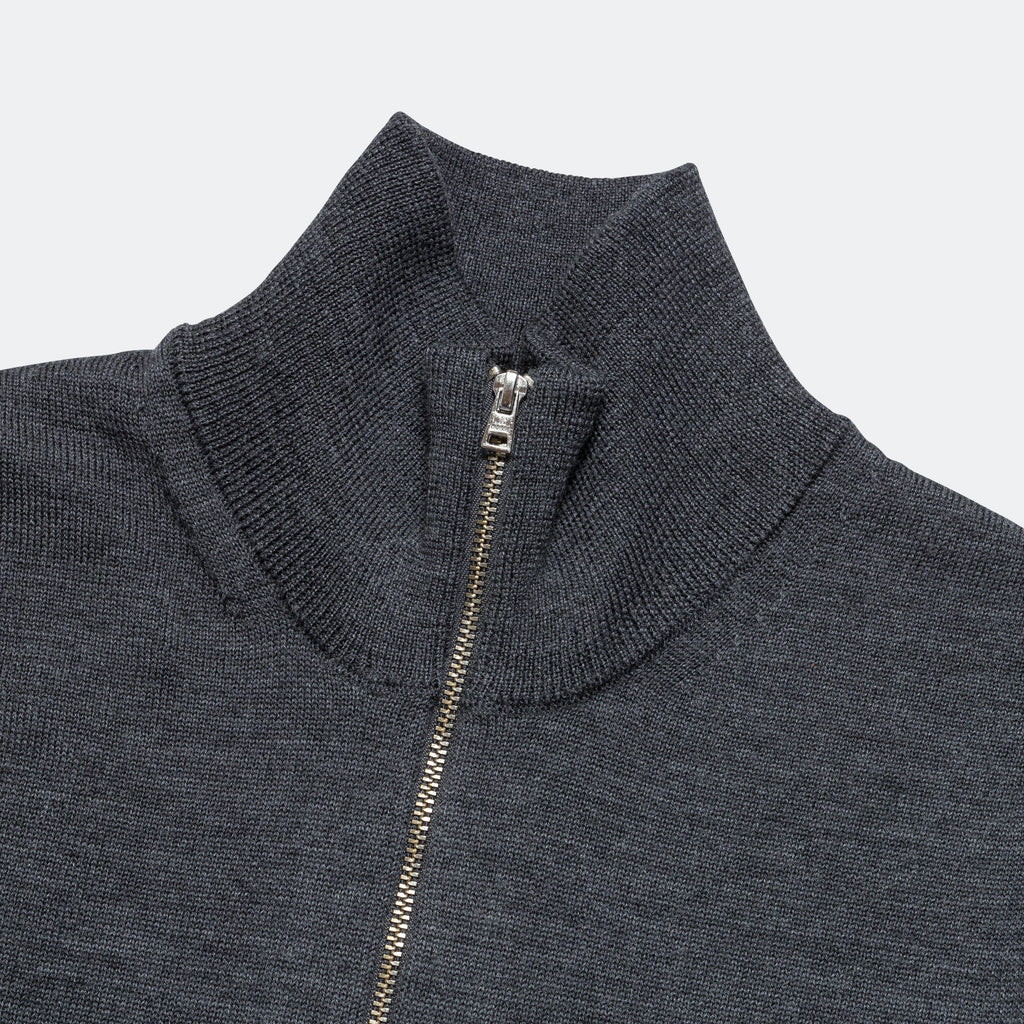 Tech Merino Half Zip - Charcoal Melange