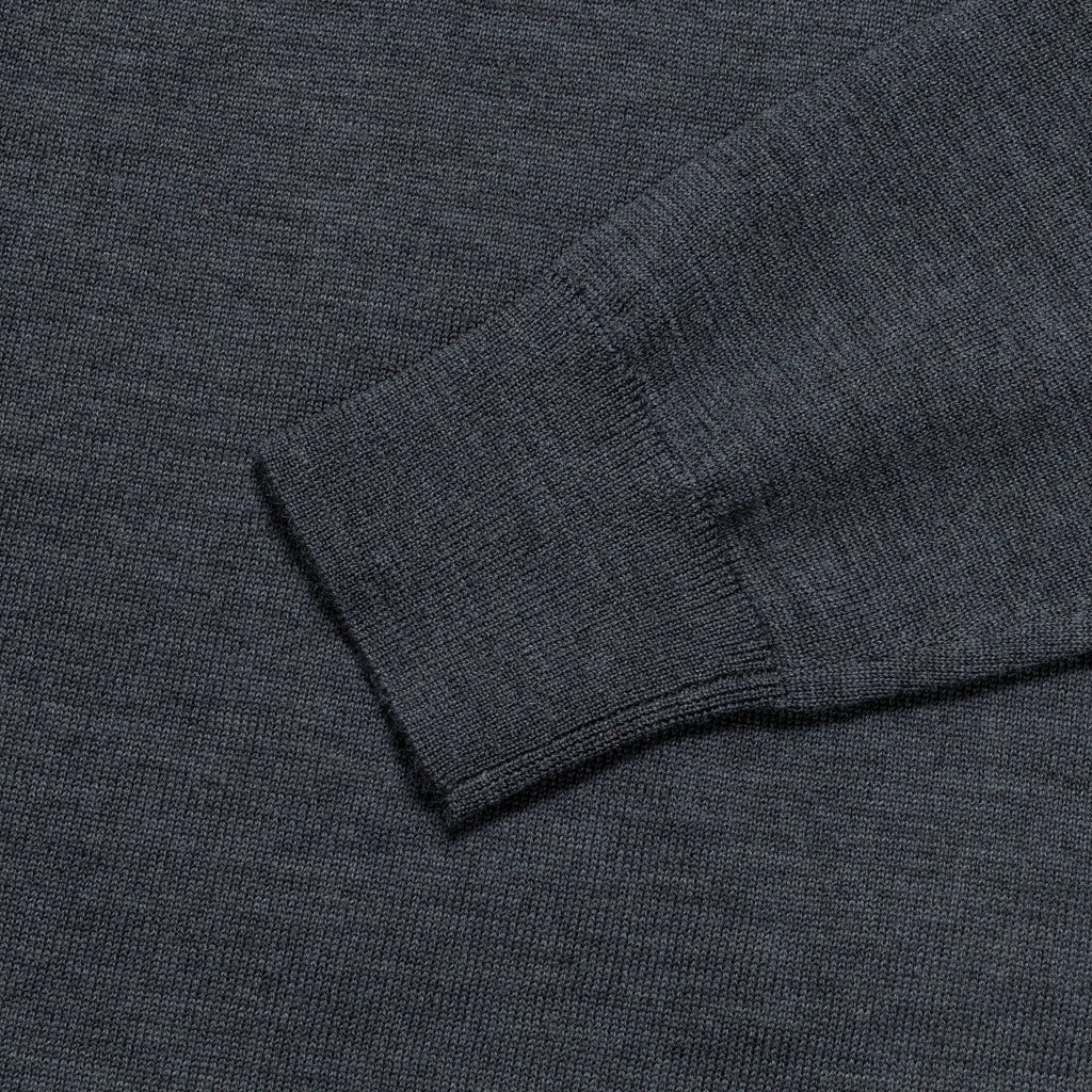 Tech Merino Half Zip - Charcoal Melange