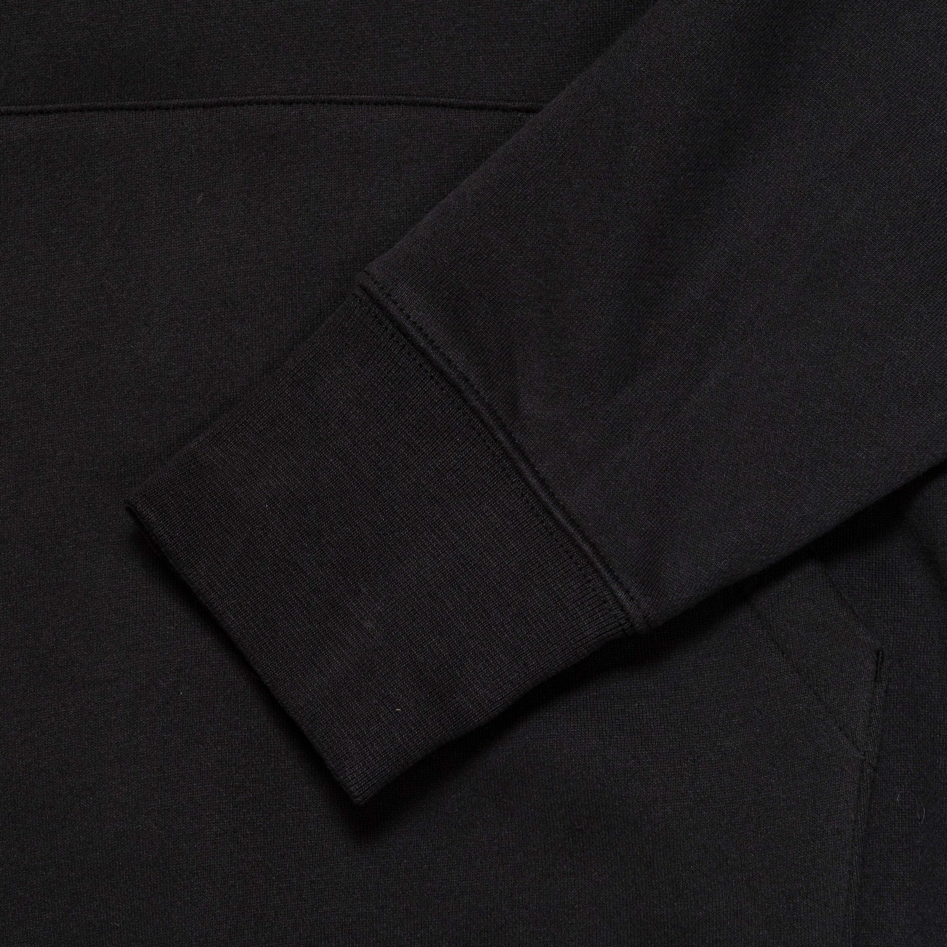 Arne Relaxed Organic Brushed Fleece N Logo Hoodie - Black