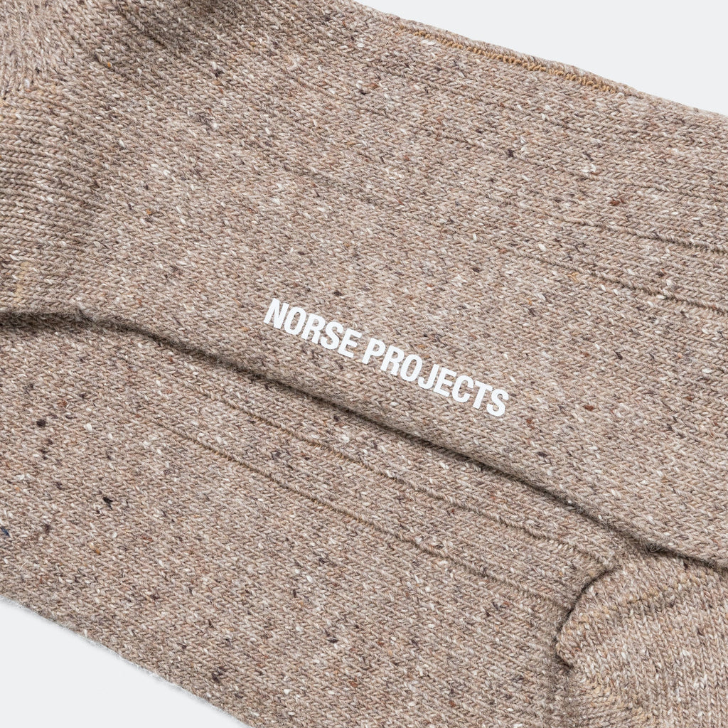 Bjarki Neps Wool Rib Sock - Utility Khaki