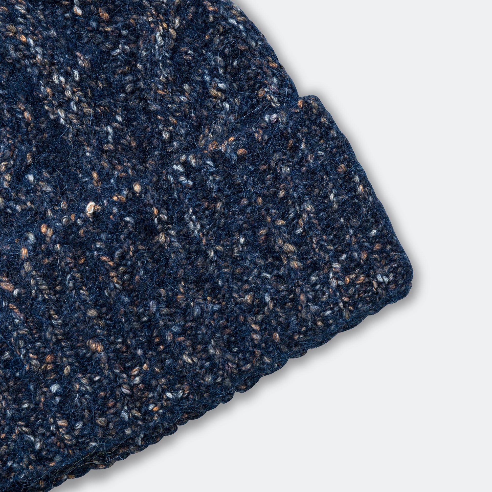 Cotton Alpaca Cable Beanie - Dark Navy