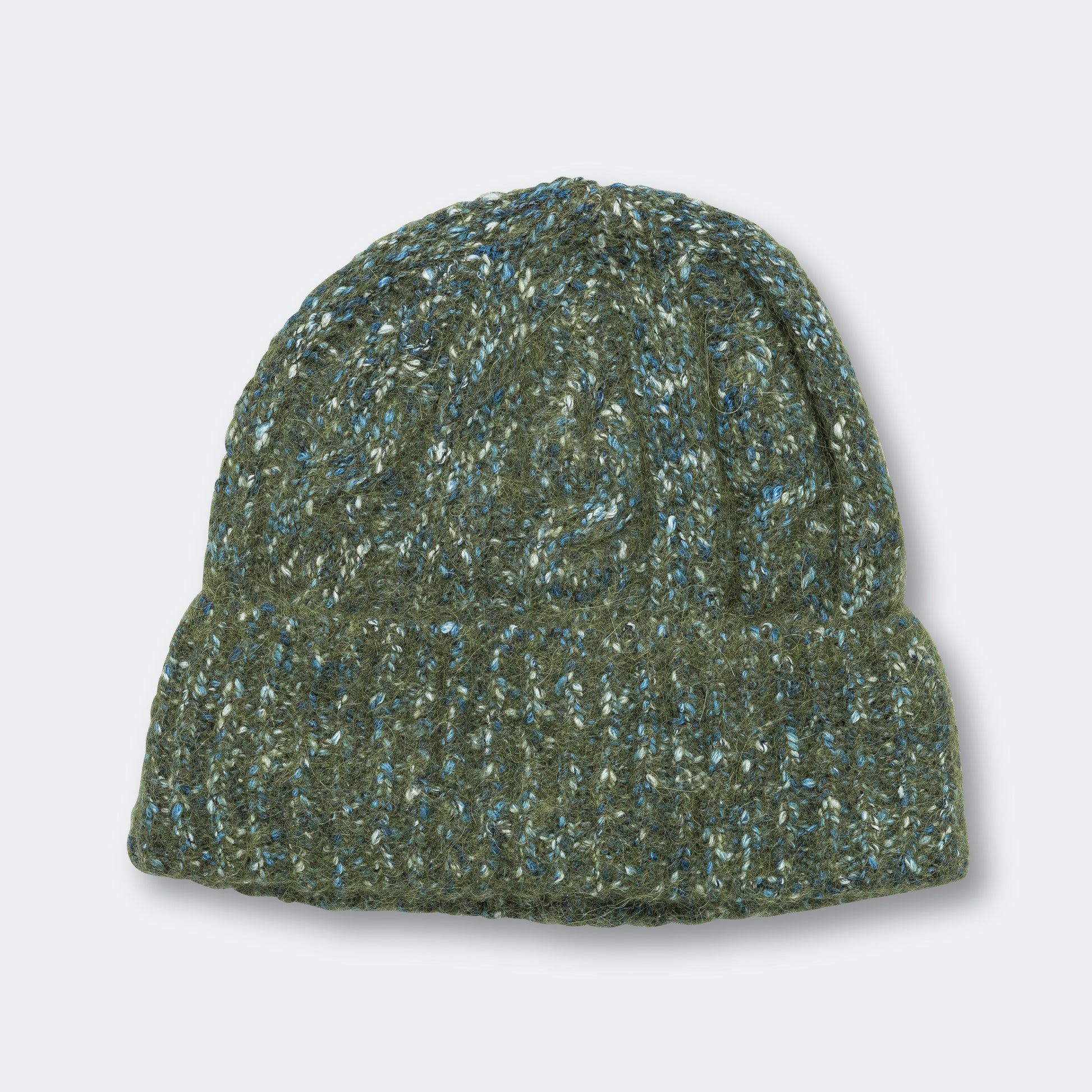 Cotton Alpaca Cable Beanie - Spruce Green