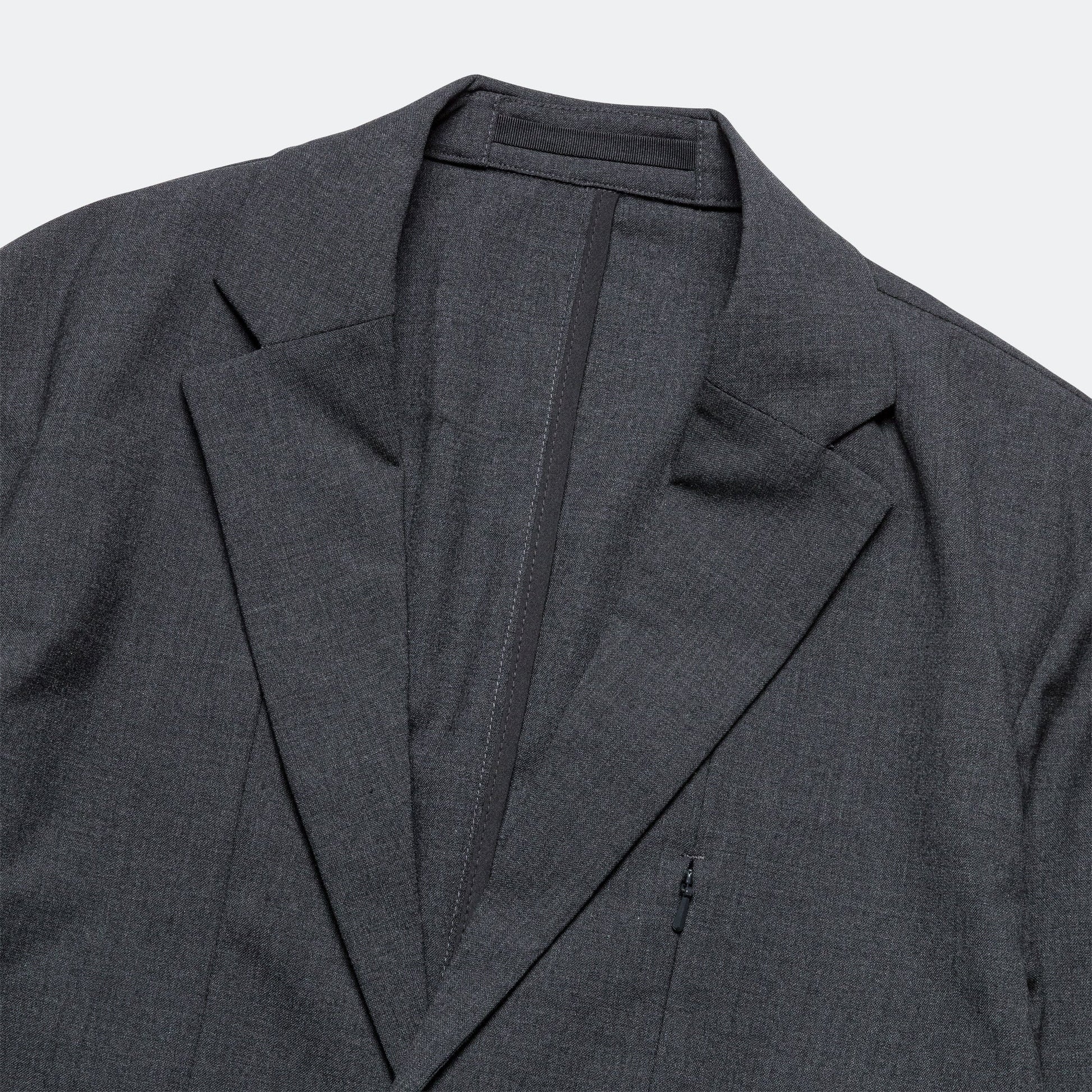 Emil Cordura Tech Wool Blazer - Charcoal Melange