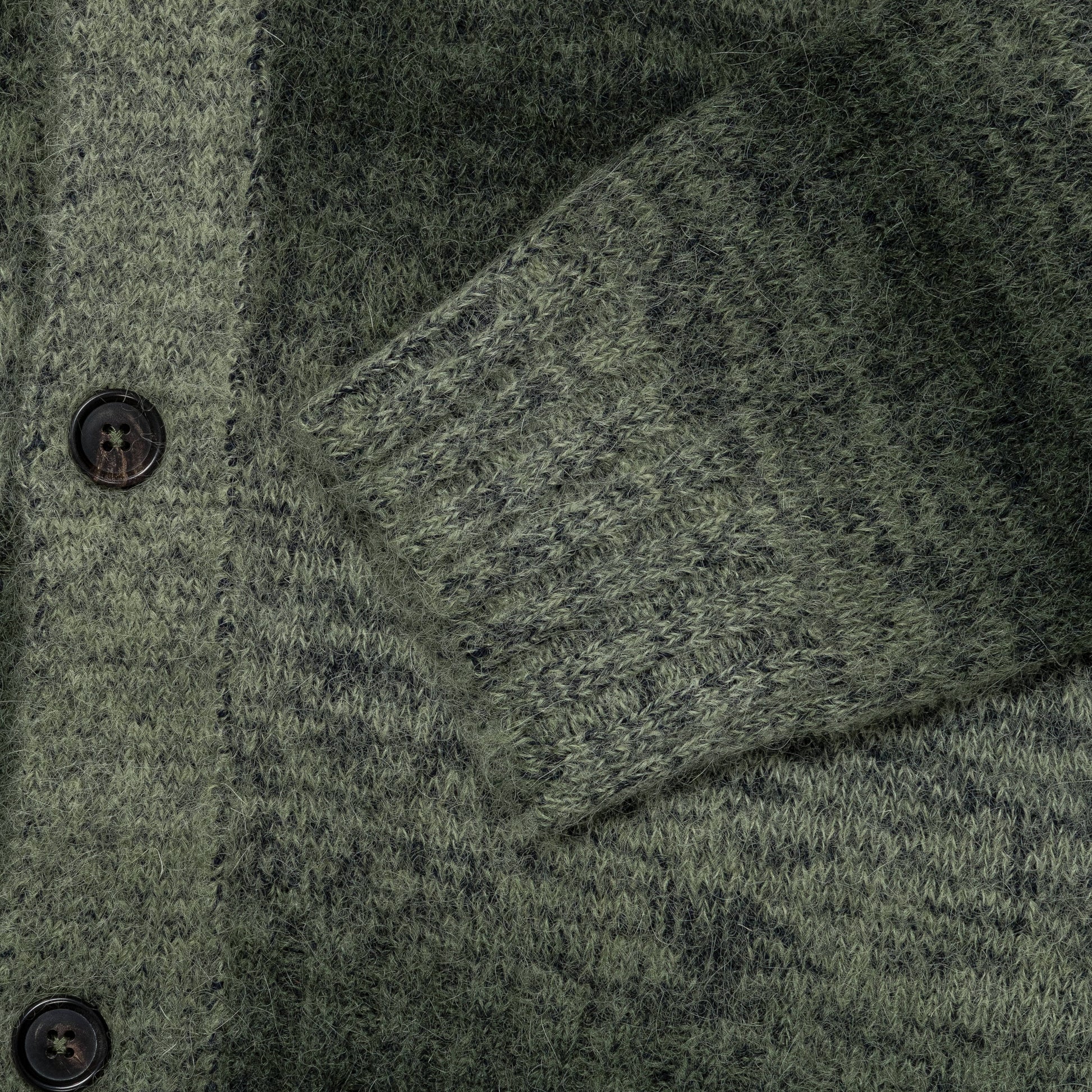 Erik Space Dye Knit Jacket - Army Green