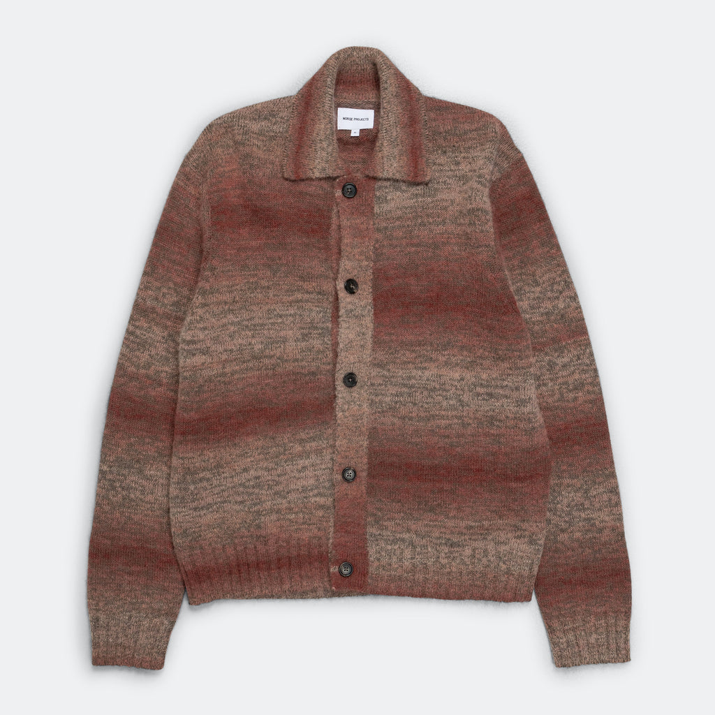 Erik Space Dye Knit Jacket - Blood Orange