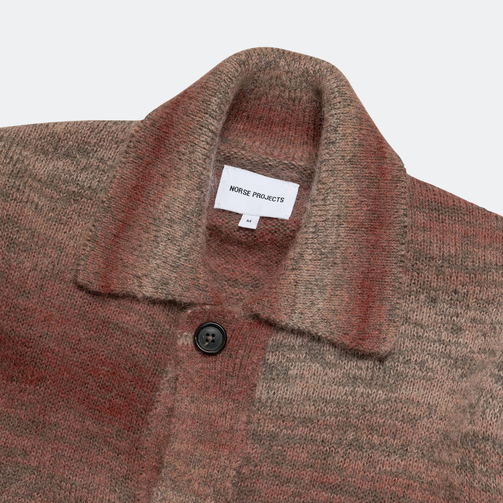 Erik Space Dye Knit Jacket - Blood Orange
